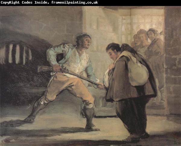 Francisco Goya El Maragato points a gun on Friar Pedro